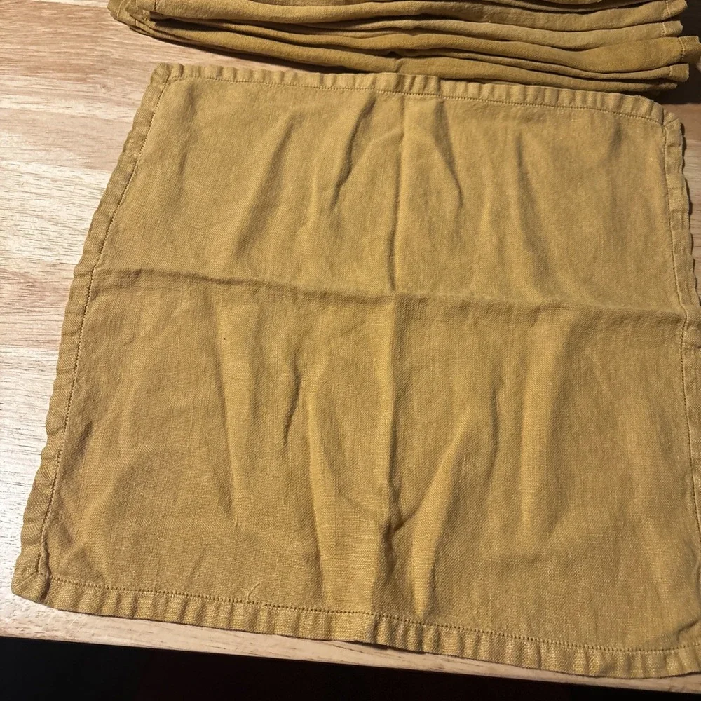 MCM Napkins Cloth Fall Yellow 60s Vintage Set Of 16, 15